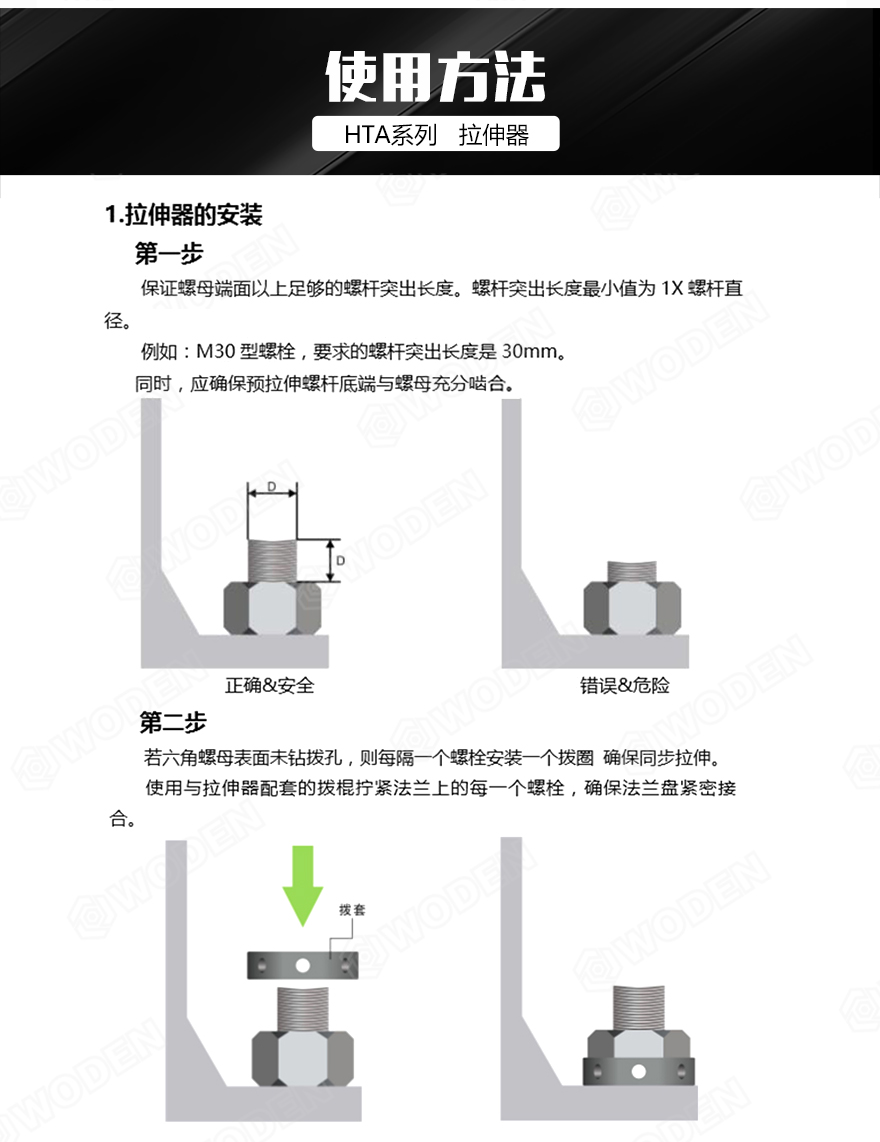 HTA液压螺栓拉伸器使用步骤